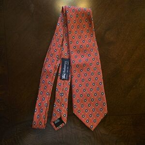 vintage Burberrys London New York Paris red and blue geometric pattern silk